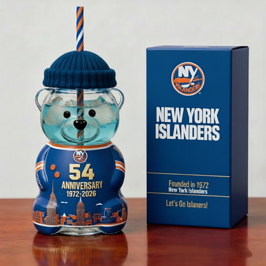 New York Islanders 54th Anniversary Collectible Bear Tumbler (1972–2026)