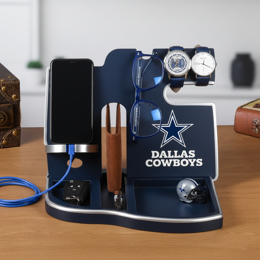 Football team desktop storage stand