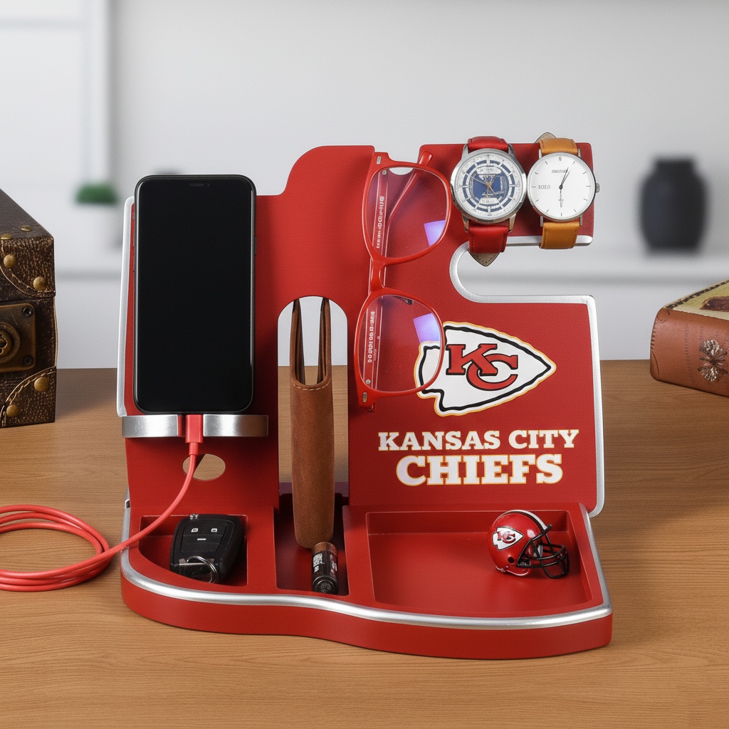 Football team desktop storage stand