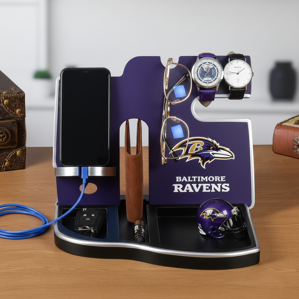 Football team desktop storage stand