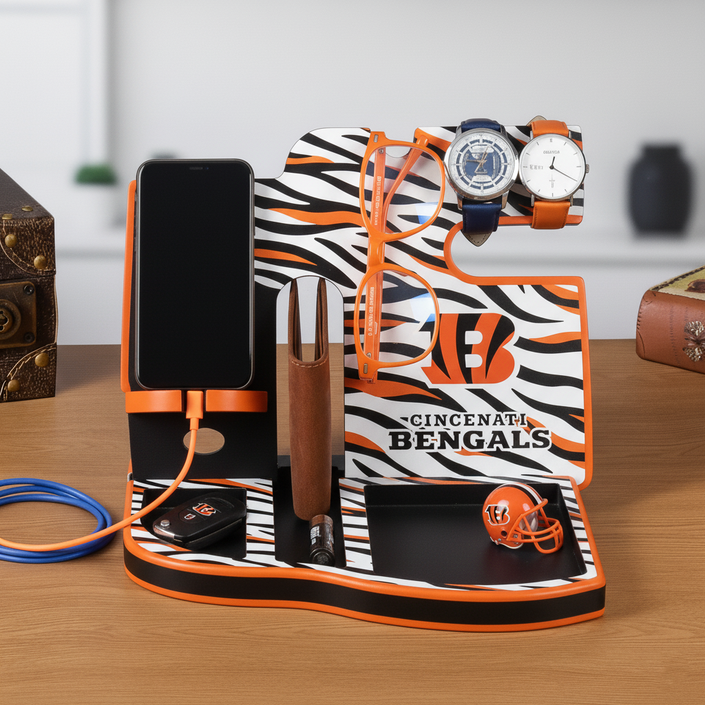Football team desktop storage stand