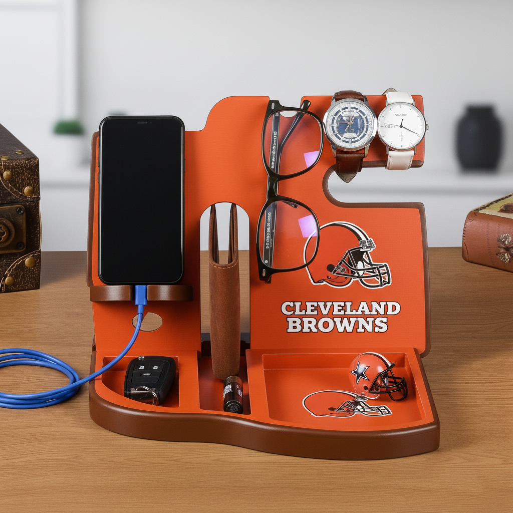 Football team desktop storage stand
