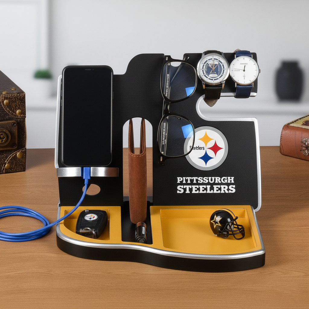 Football team desktop storage stand