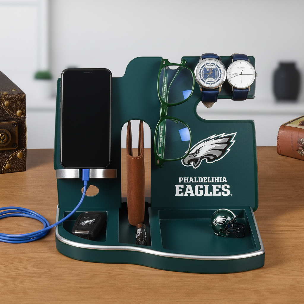 Football team desktop storage stand