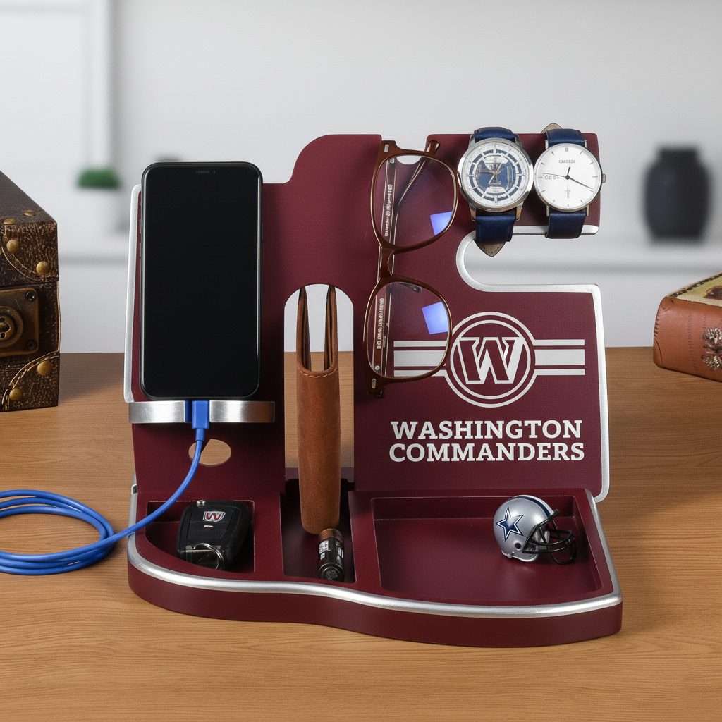 Football team desktop storage stand