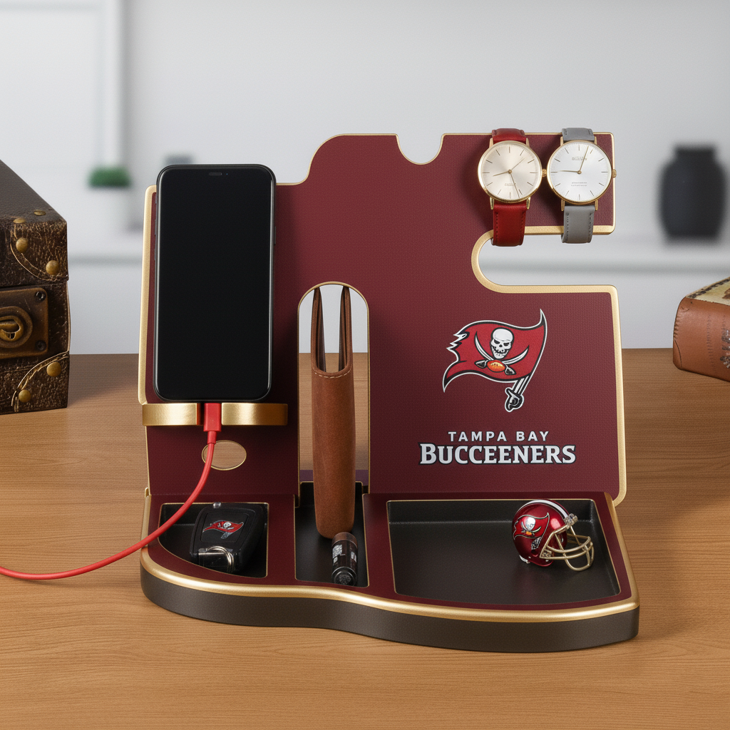 Football team desktop storage stand