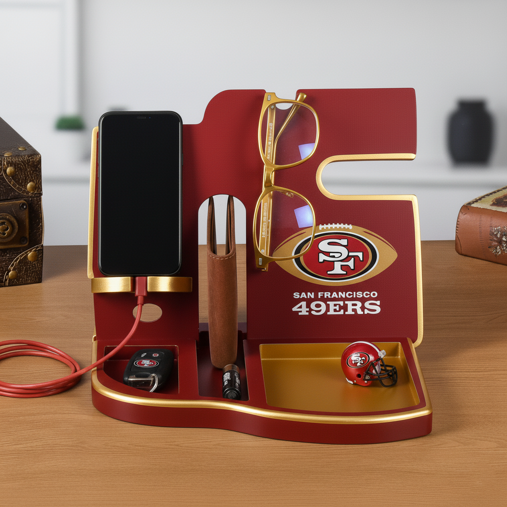 Football team desktop storage stand