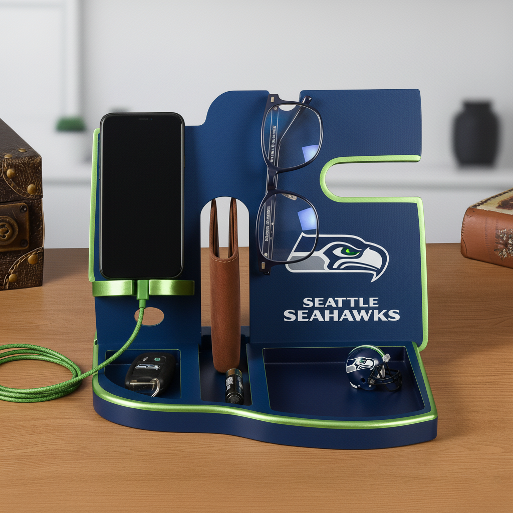 Football team desktop storage stand