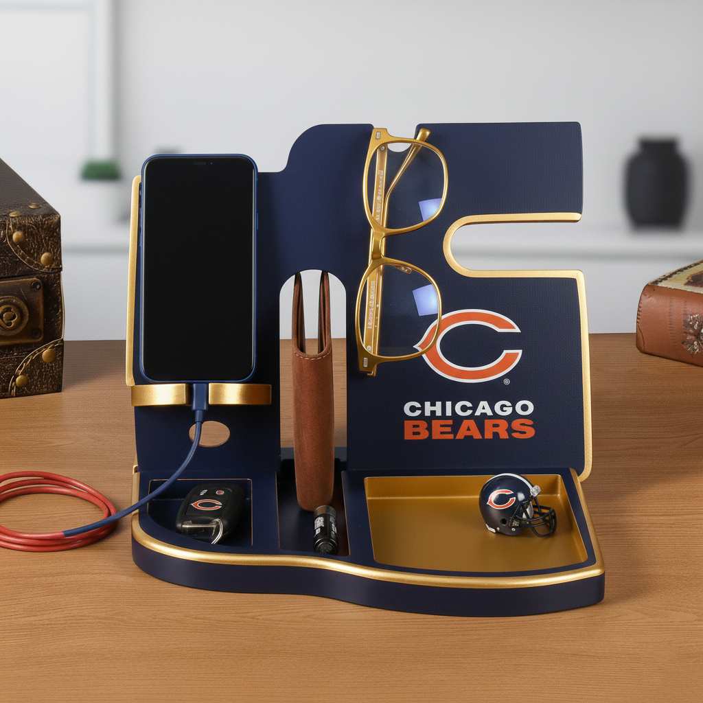 Football team desktop storage stand