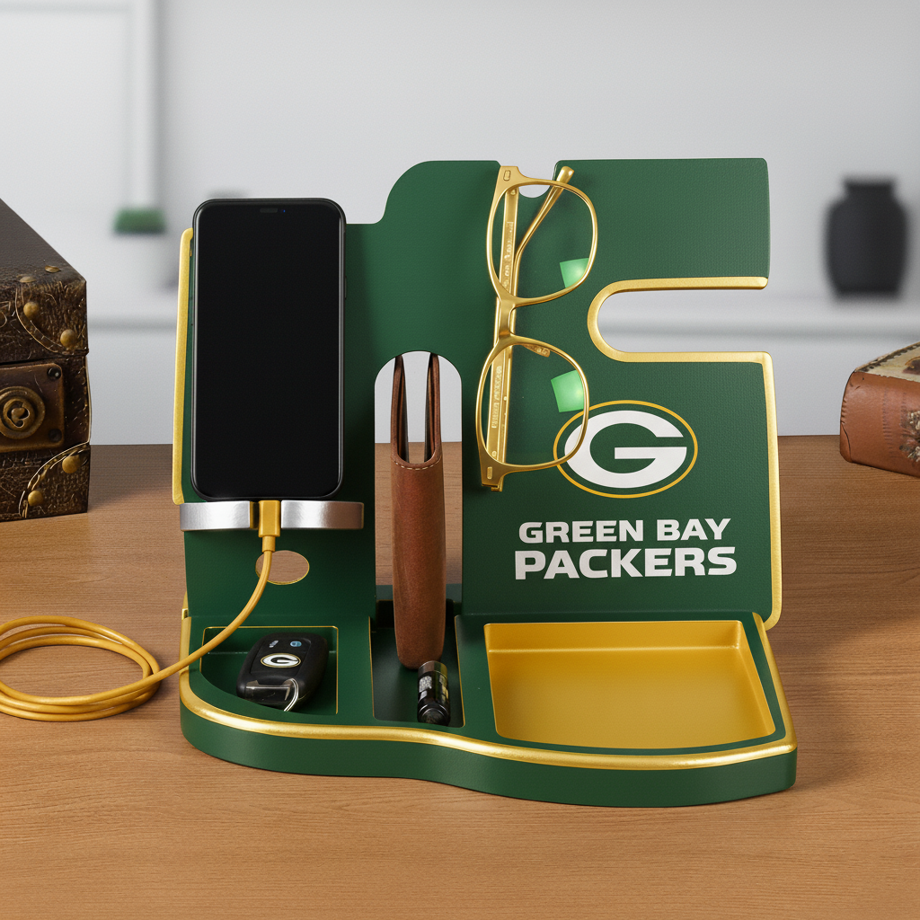 Football team desktop storage stand