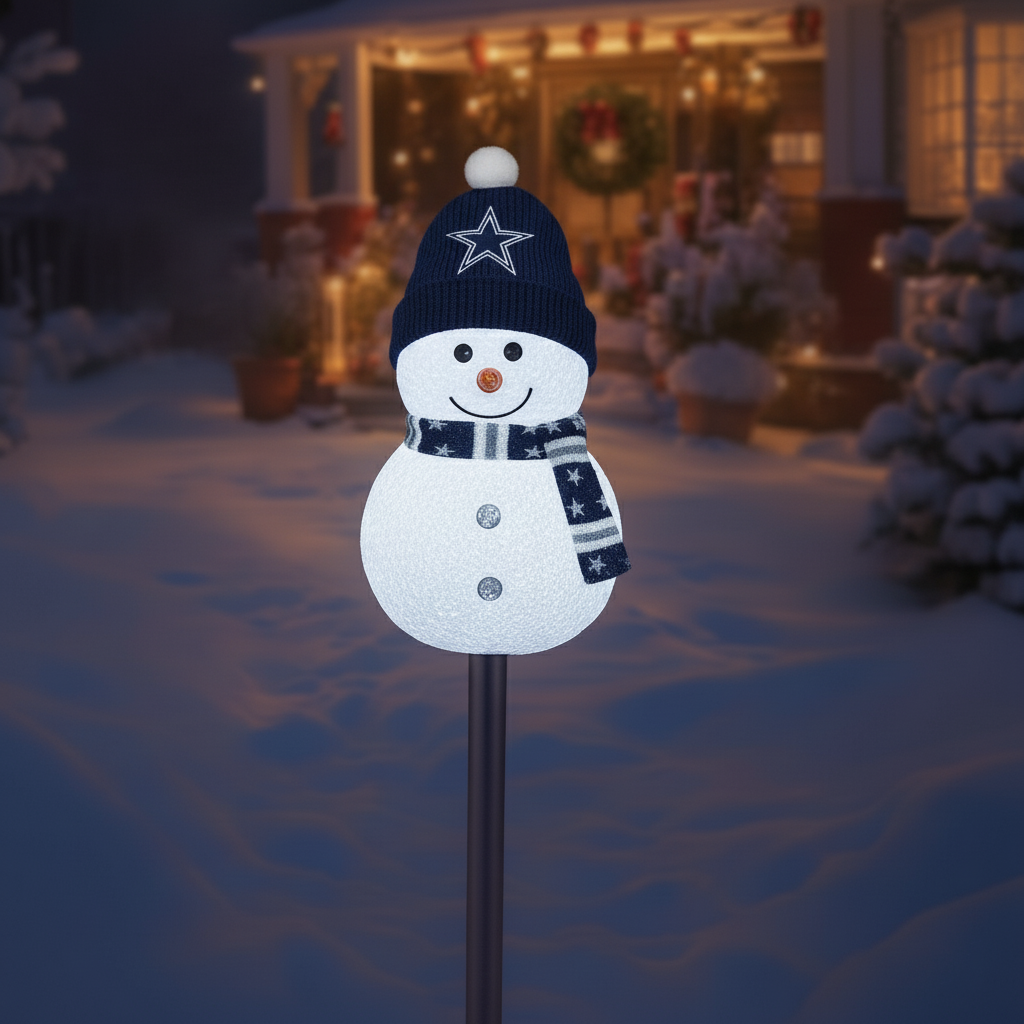 Football Team Snowman Path Lights