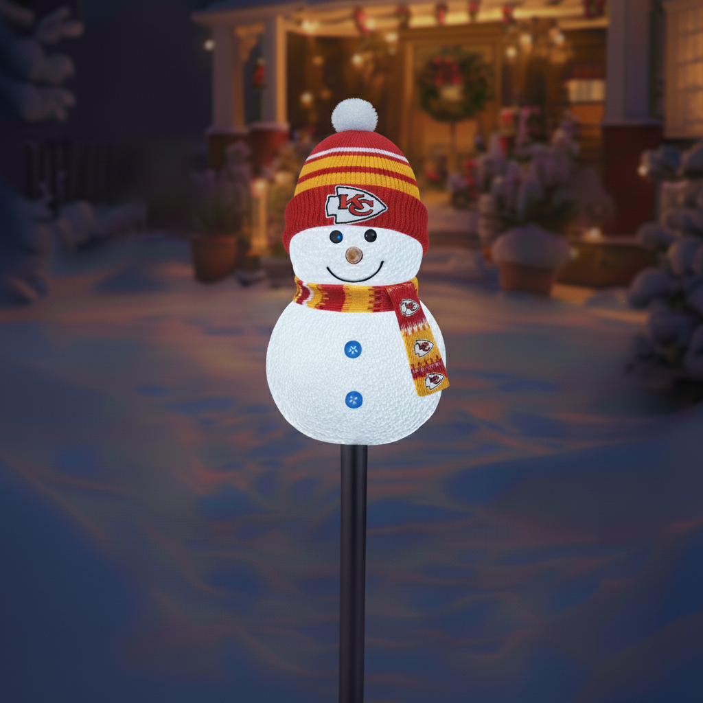 Football Team Snowman Path Lights