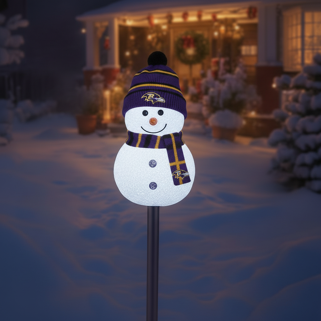 Football Team Snowman Path Lights