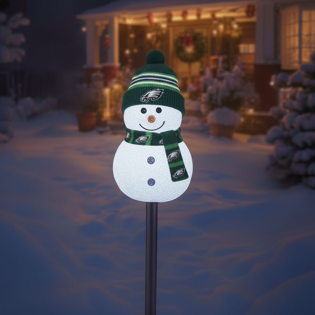 Football Team Snowman Path Lights