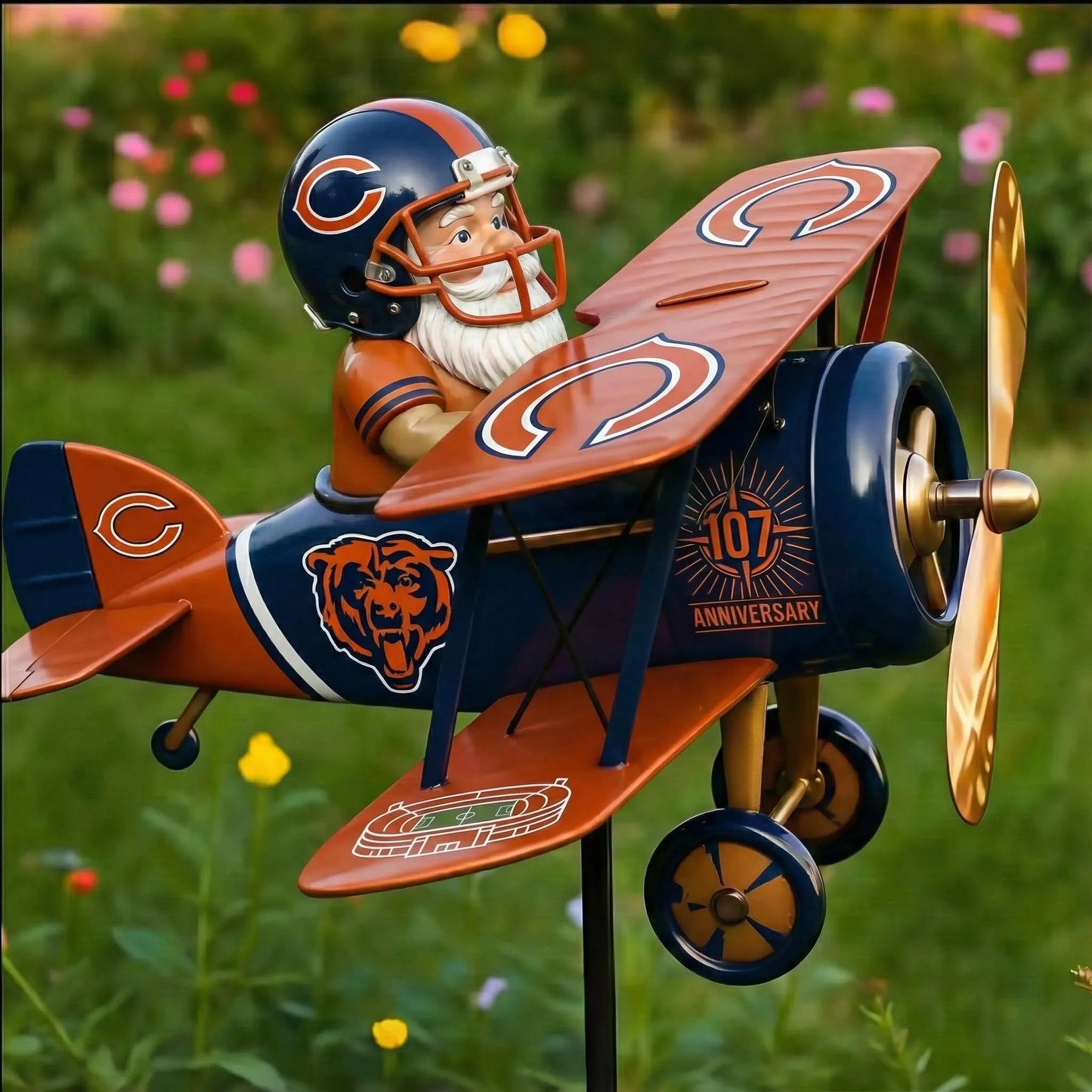 Chicago Bears 107th Anniversary Commemorative Garden Windmill