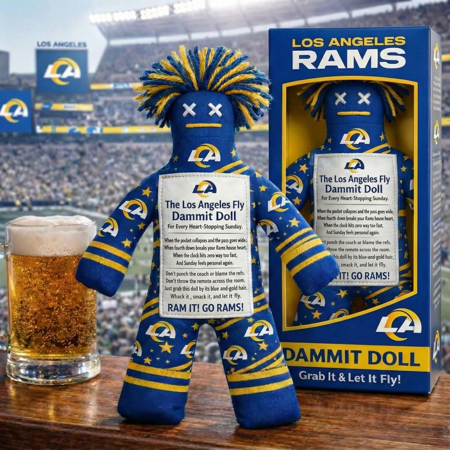 Los Angeles Rams Fly Dammit Doll
