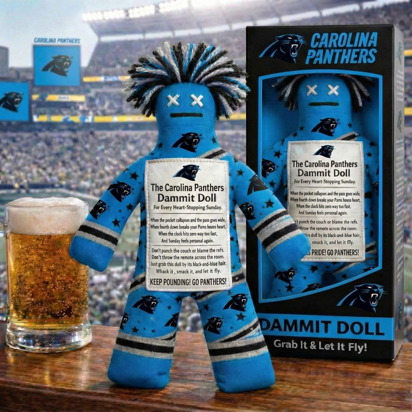 Carolina Panthers Fly Dammit Doll