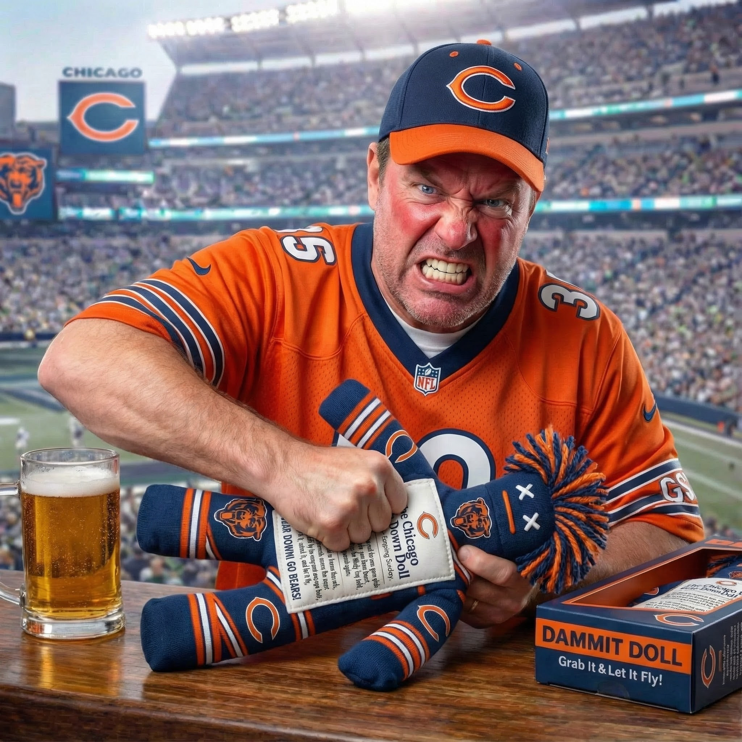 Chicago Bears Fly Dammit Doll
