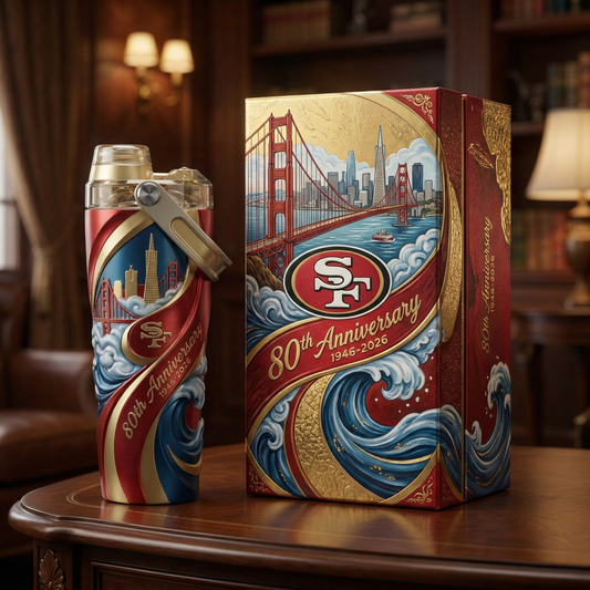 San Francisco 49ers 80th Anniversary Insulated Water Bottle