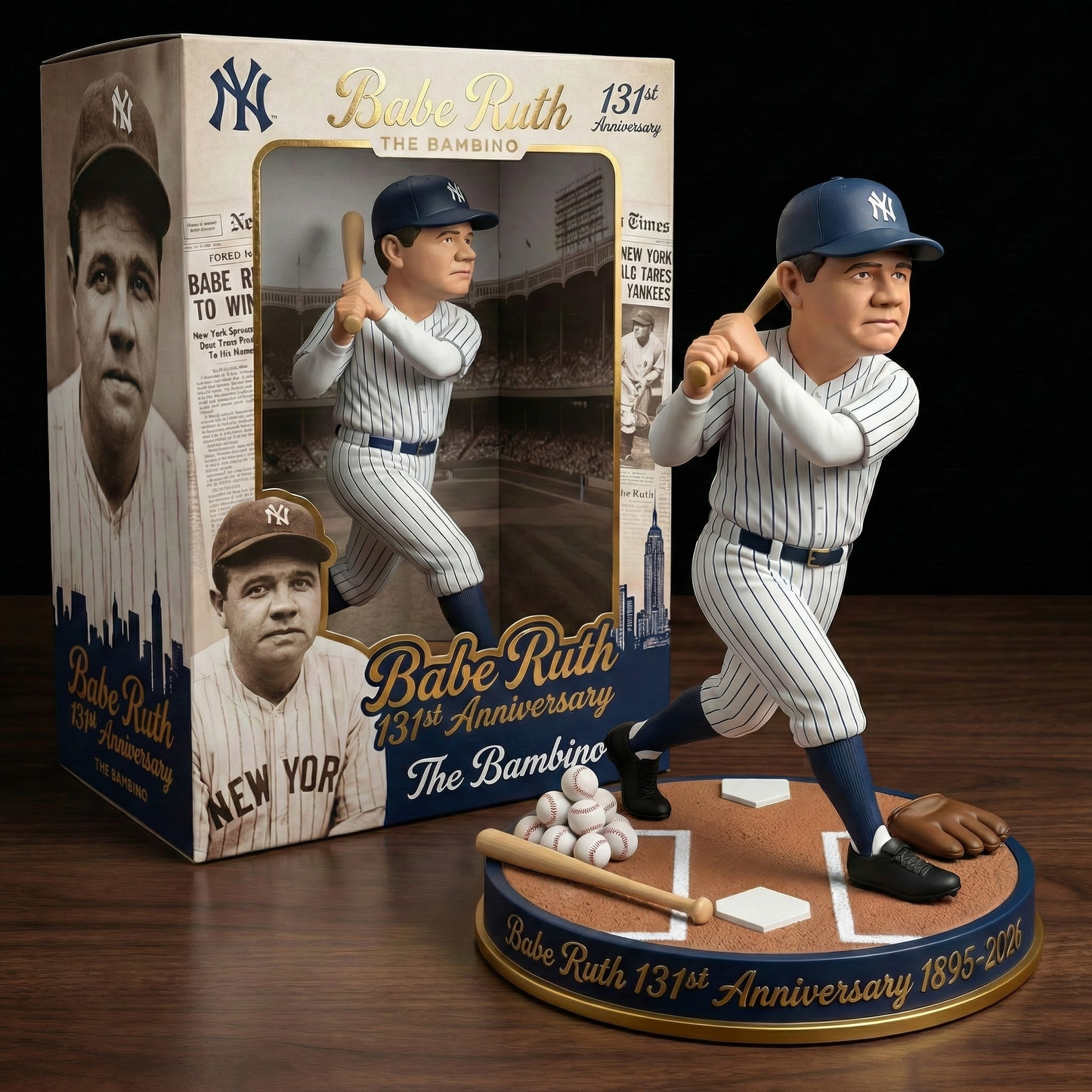 Babe Ruth “The Bambino” 131st Anniversary Collectible Figurine (1895–2026)