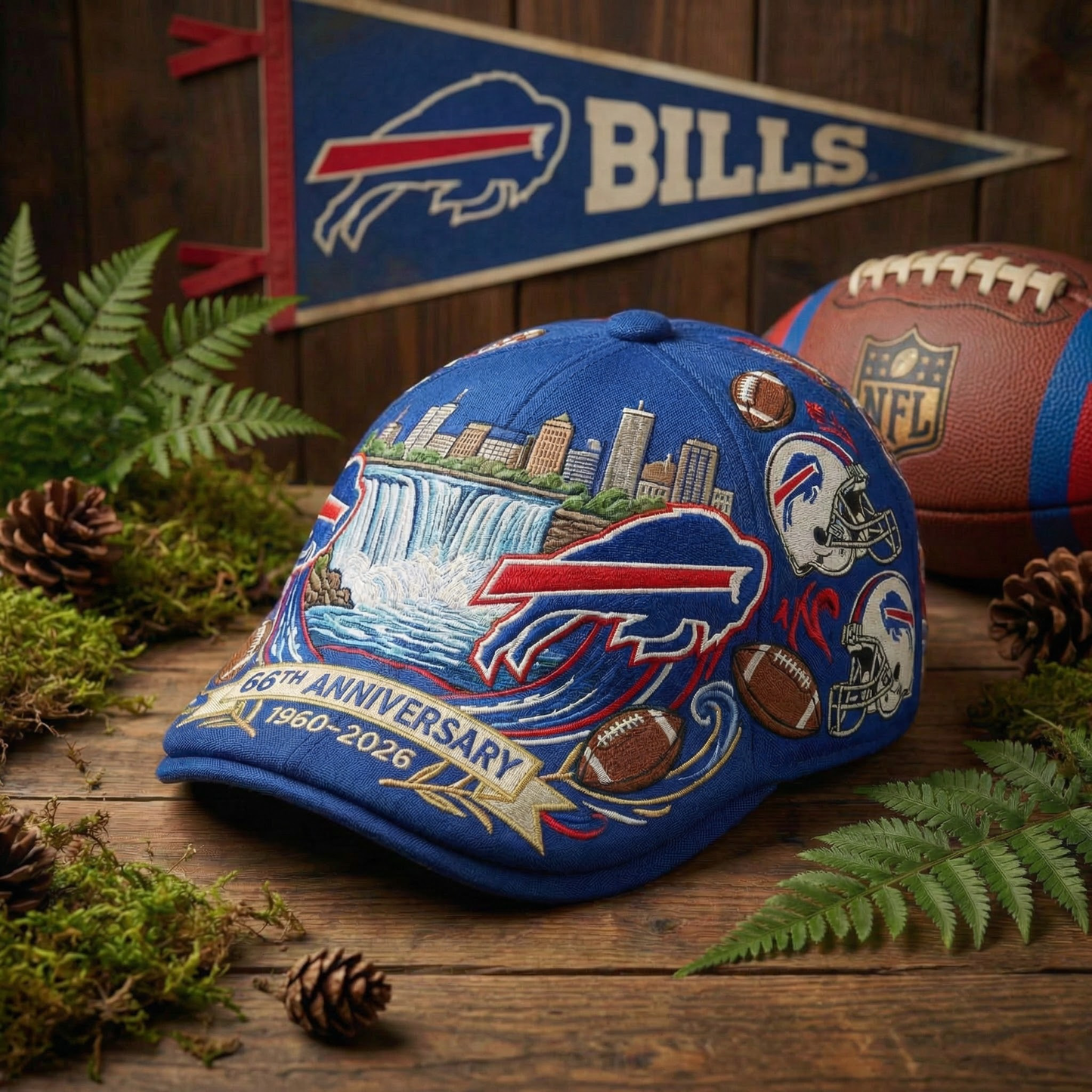 Buffalo Bills 66th Anniversary Embroidered Flat Cap