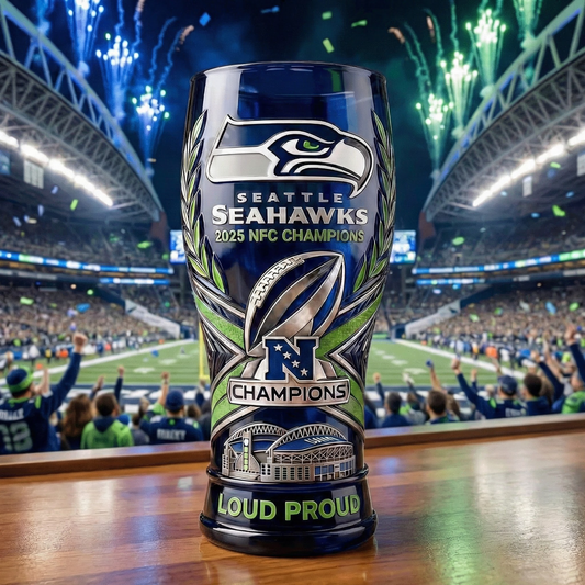 Seattle Seahawks 2025 NFC Champions Glass