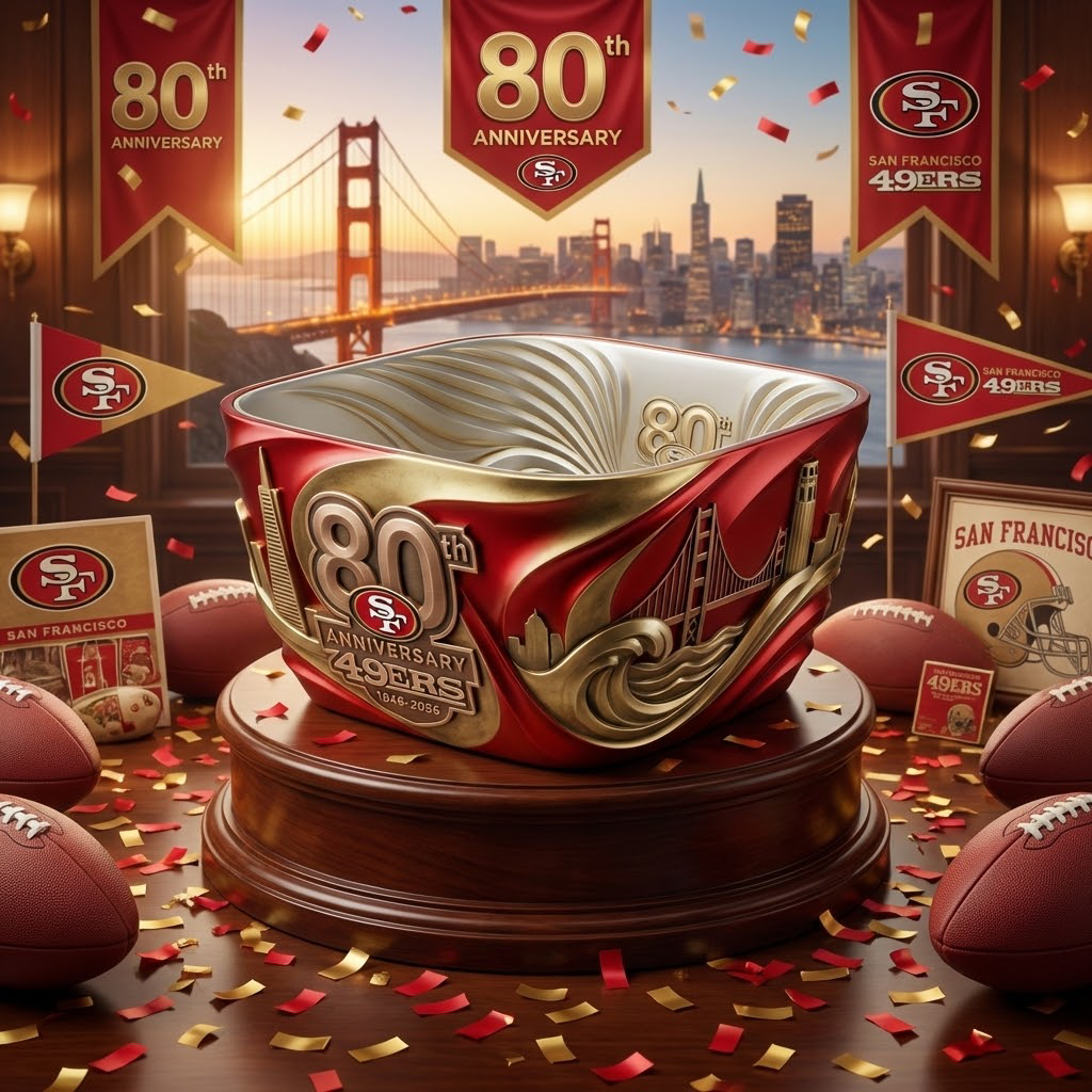 San Francisco 49ers 80th Anniversary Limited Edition Party Bowl