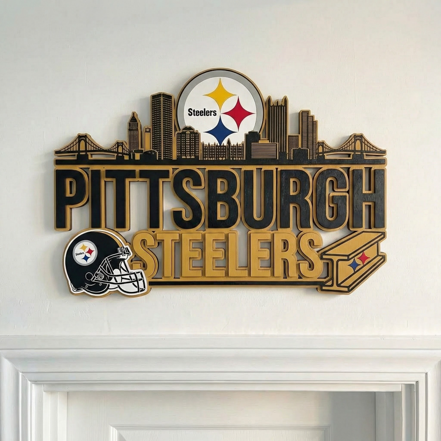 Pittsburgh Steelers Wooden Art Signage