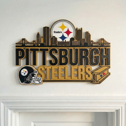 Pittsburgh Steelers Wooden Art Signage