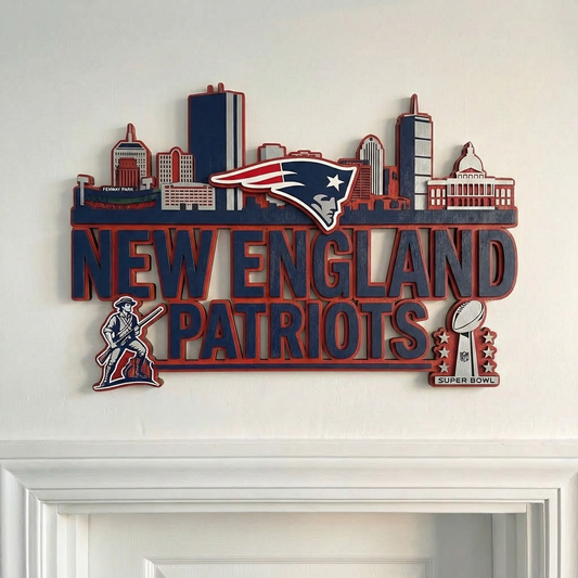 New England Patriots Wooden Art Signage