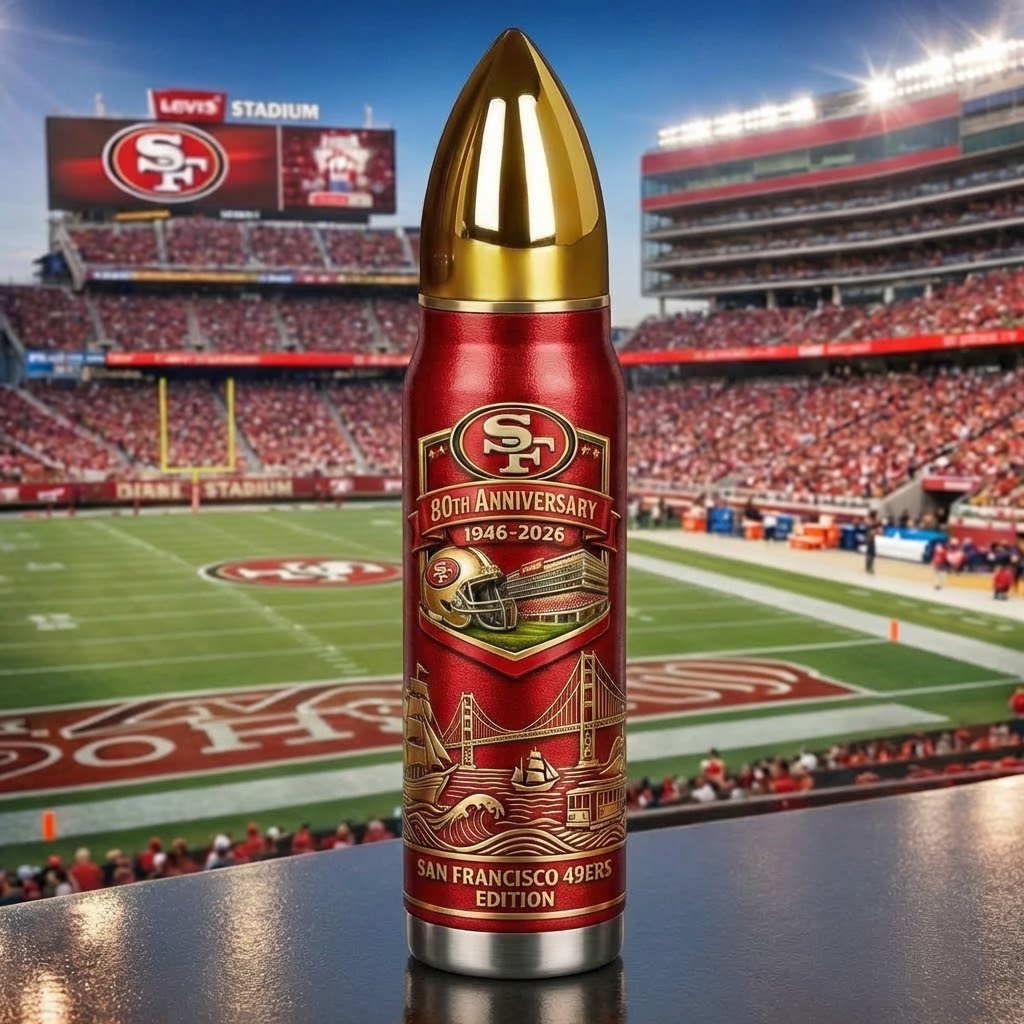 San Francisco 49ers 80th Anniversary Bullet Thermos