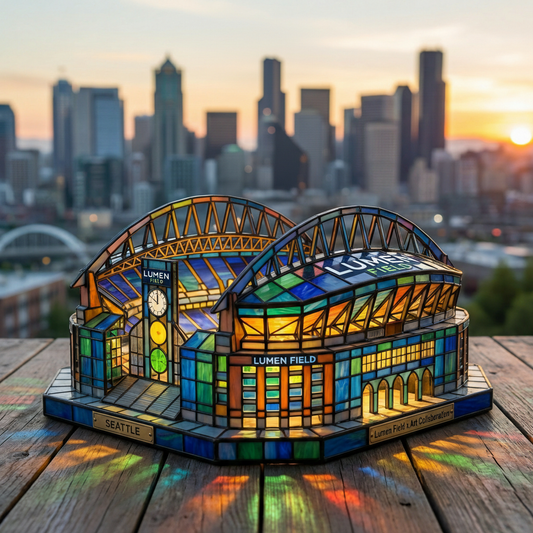 Lumen Field Stained Glass Lamp