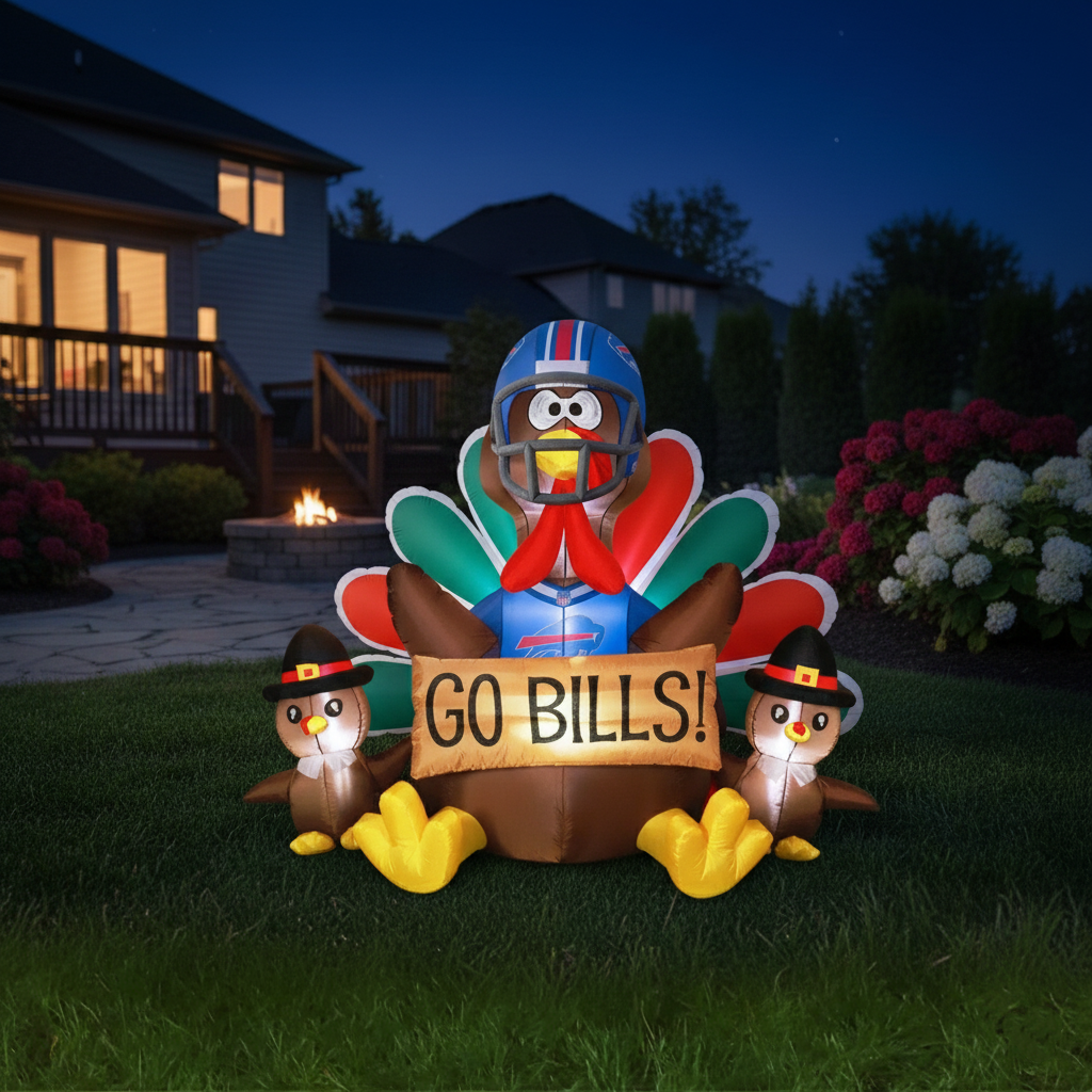 🦃 Football Team Inflatable Thanksgiving Turkey Decoration
