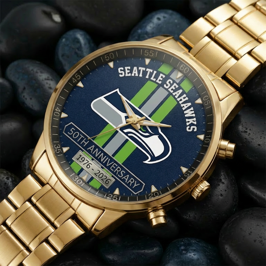 Seattle Seahawks Anniversary Commemorative Stainless Steel Watch