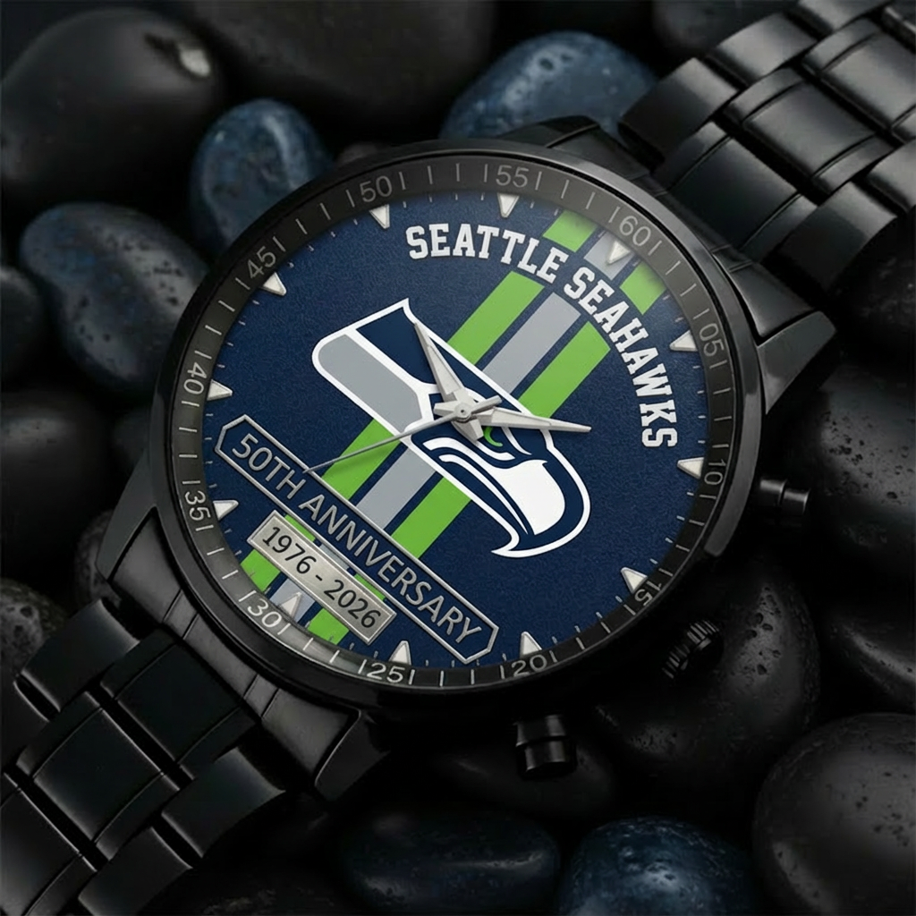 Seattle Seahawks Anniversary Commemorative Stainless Steel Watch