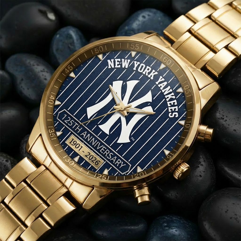 New York Yankees Anniversary Commemorative Stainless Steel Watch
