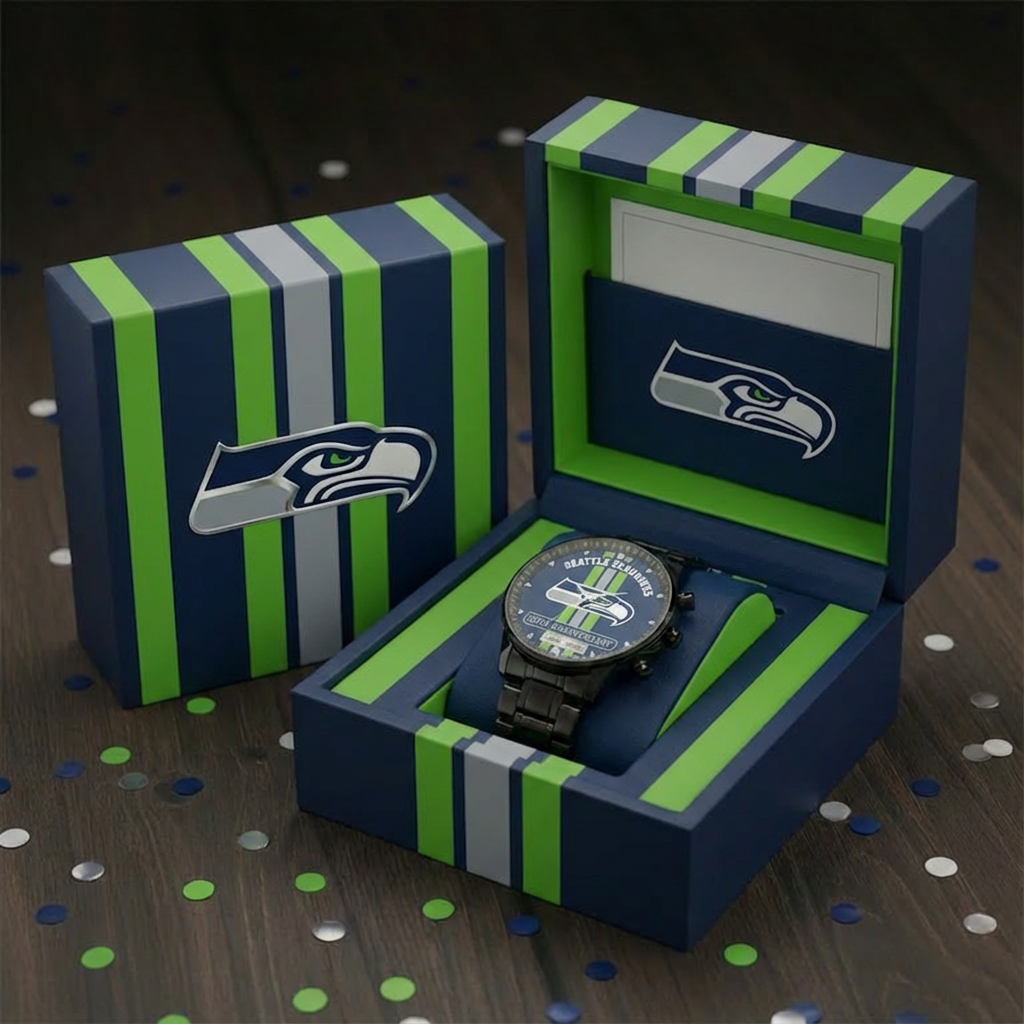 Seattle Seahawks Anniversary Commemorative Stainless Steel Watch