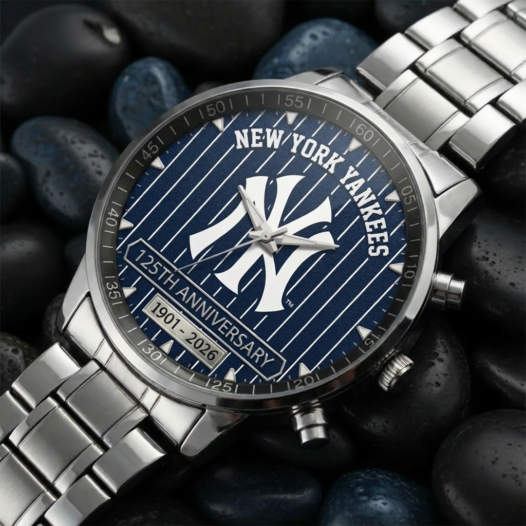 New York Yankees Anniversary Commemorative Stainless Steel Watch