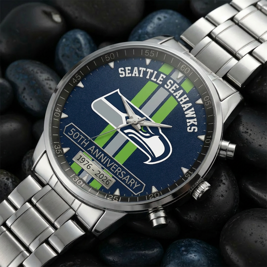 Seattle Seahawks Anniversary Commemorative Stainless Steel Watch