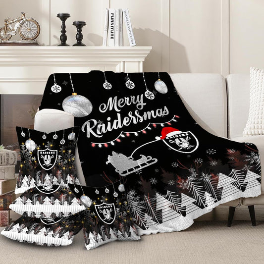 🏈 Football Team Christmas Blanket & Pillowcase Set – Cozy Up with Team Spirit! 🎄