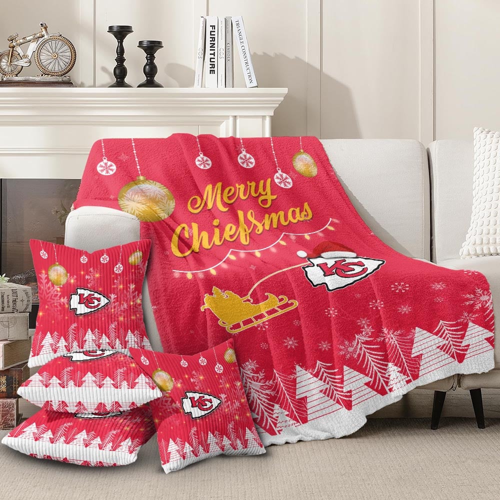 🏈 Football Team Christmas Blanket & Pillowcase Set – Cozy Up with Team Spirit! 🎄