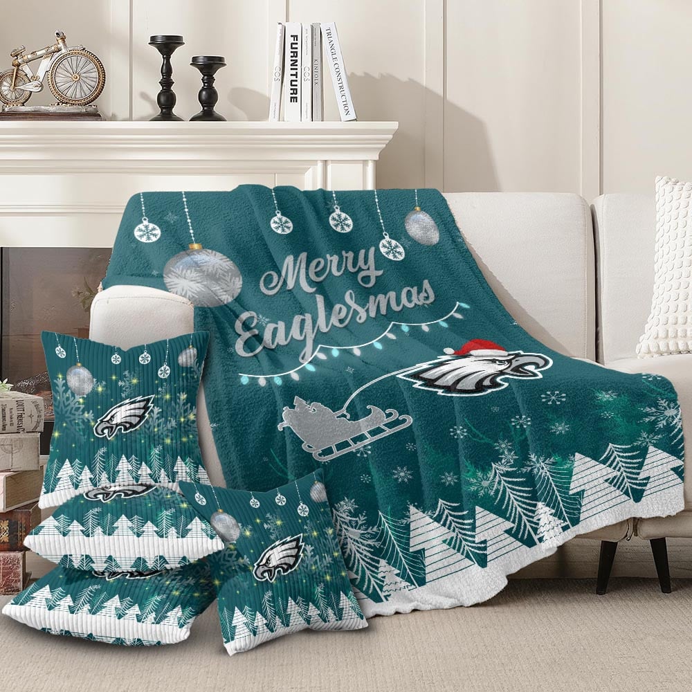 🏈 Football Team Christmas Blanket & Pillowcase Set – Cozy Up with Team Spirit! 🎄