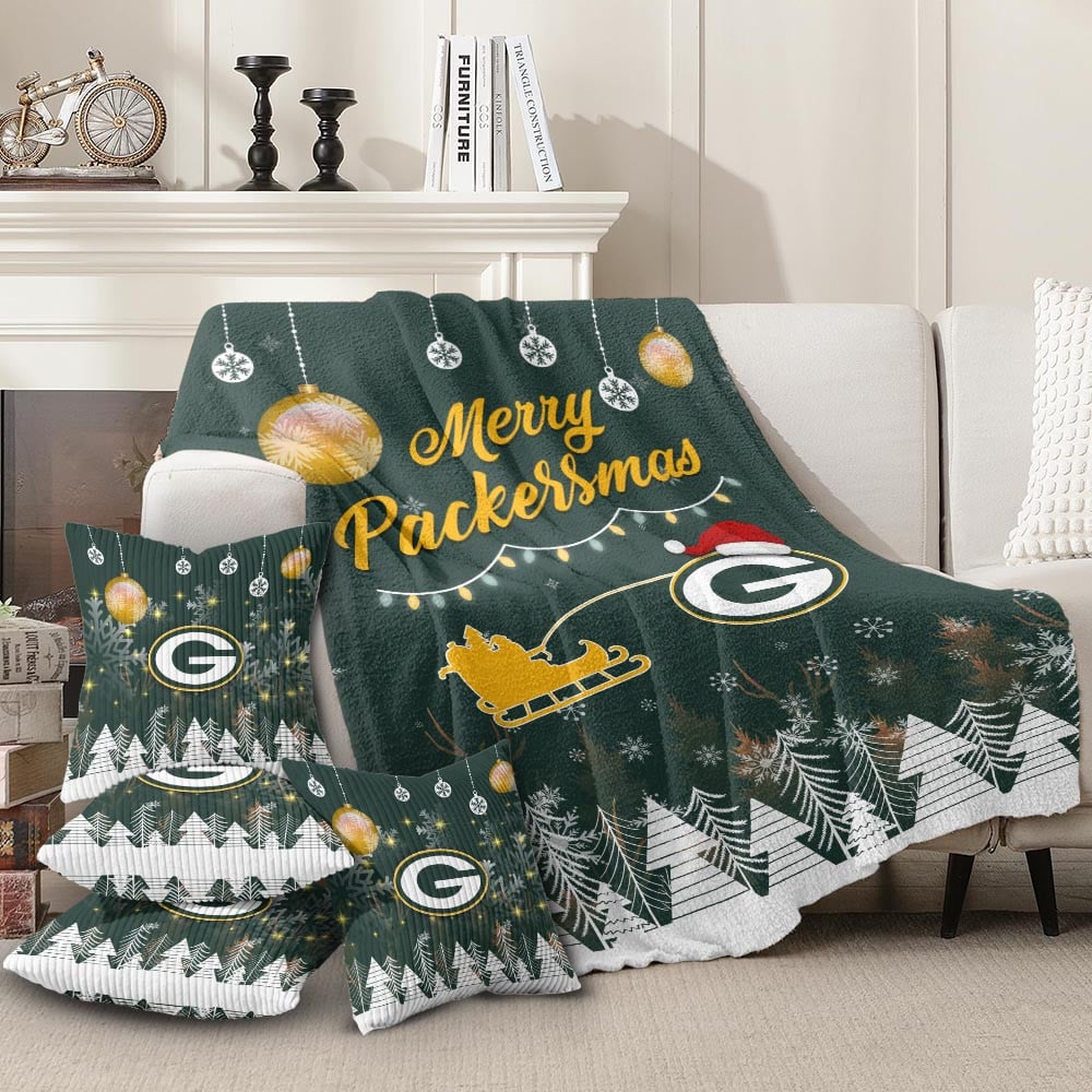 🏈 Football Team Christmas Blanket & Pillowcase Set – Cozy Up with Team Spirit! 🎄