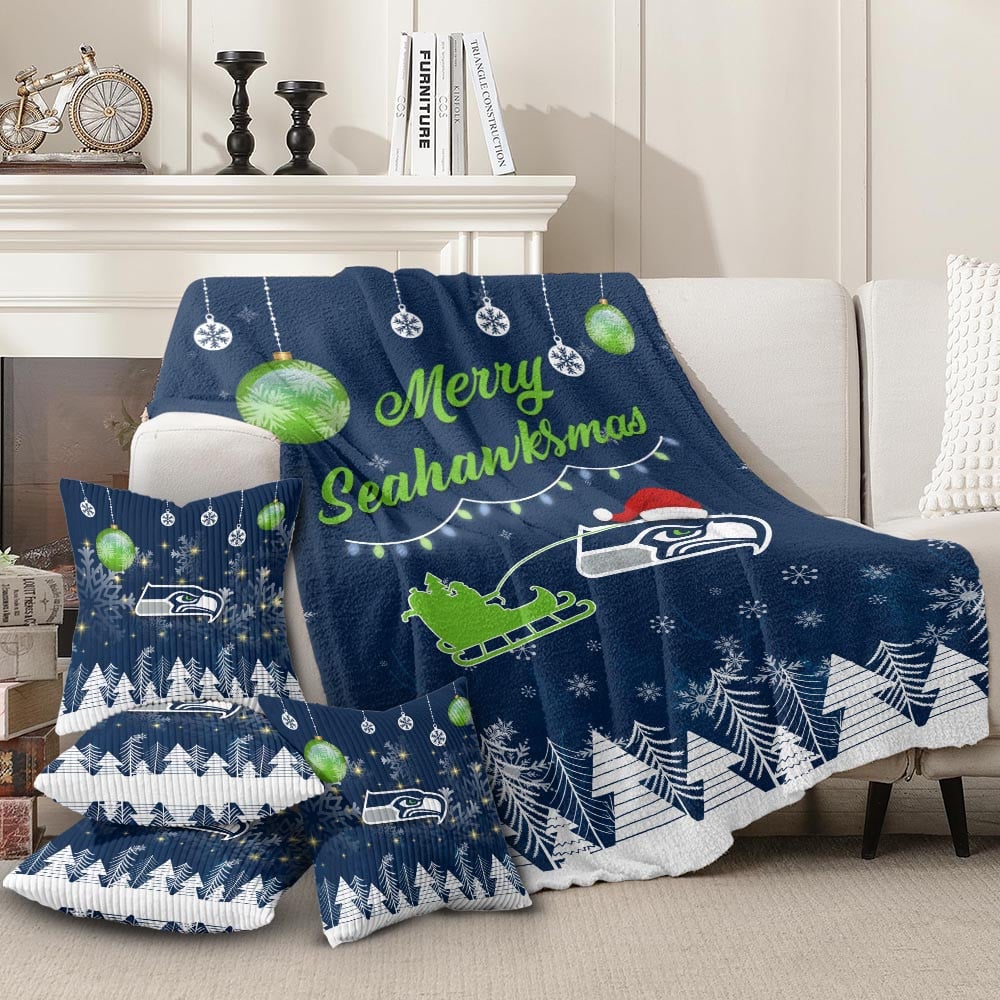 🏈 Football Team Christmas Blanket & Pillowcase Set – Cozy Up with Team Spirit! 🎄