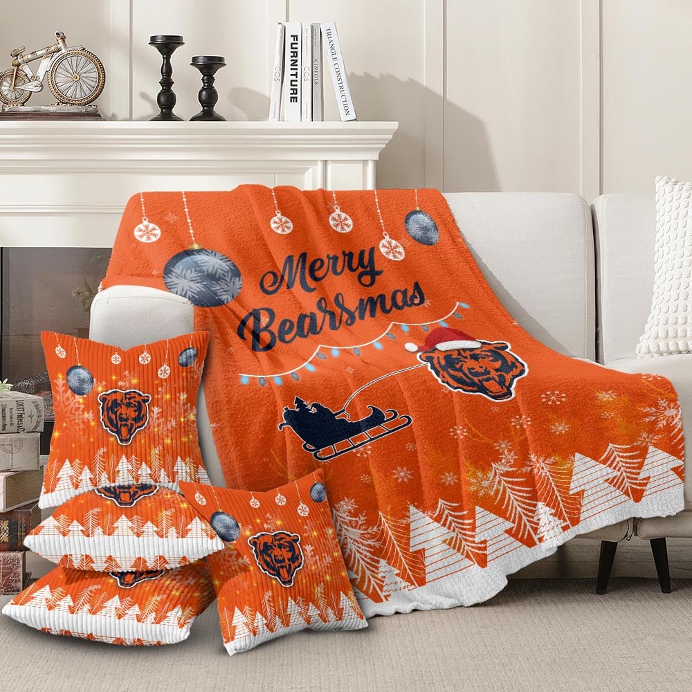 🏈 Football Team Christmas Blanket & Pillowcase Set – Cozy Up with Team Spirit! 🎄
