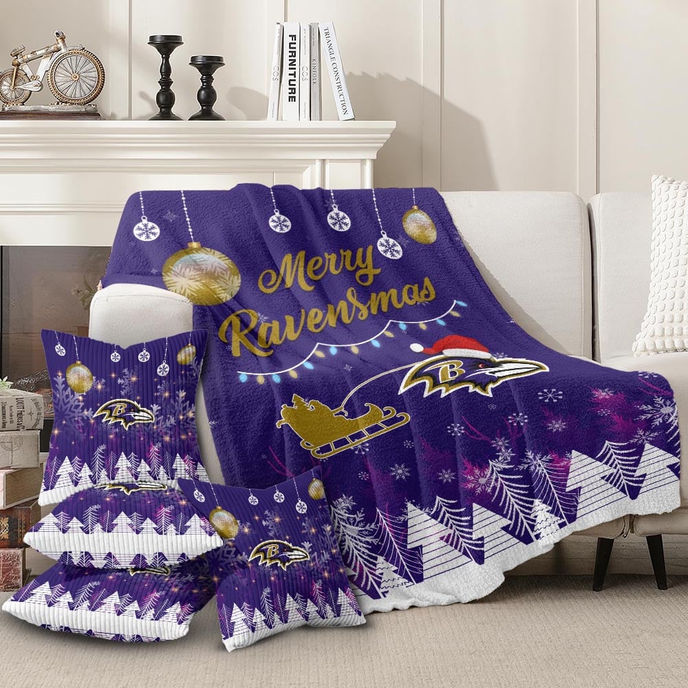 🏈 Football Team Christmas Blanket & Pillowcase Set – Cozy Up with Team Spirit! 🎄