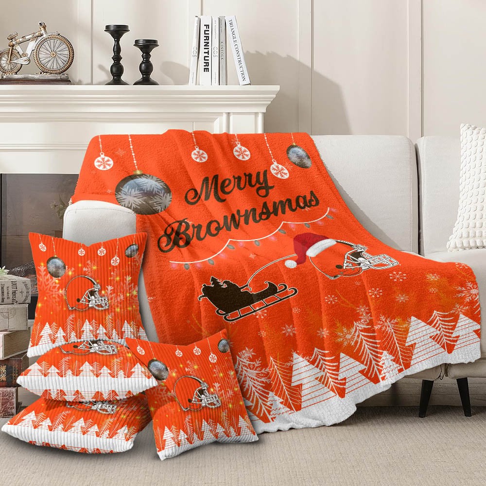 🏈 Football Team Christmas Blanket & Pillowcase Set – Cozy Up with Team Spirit! 🎄