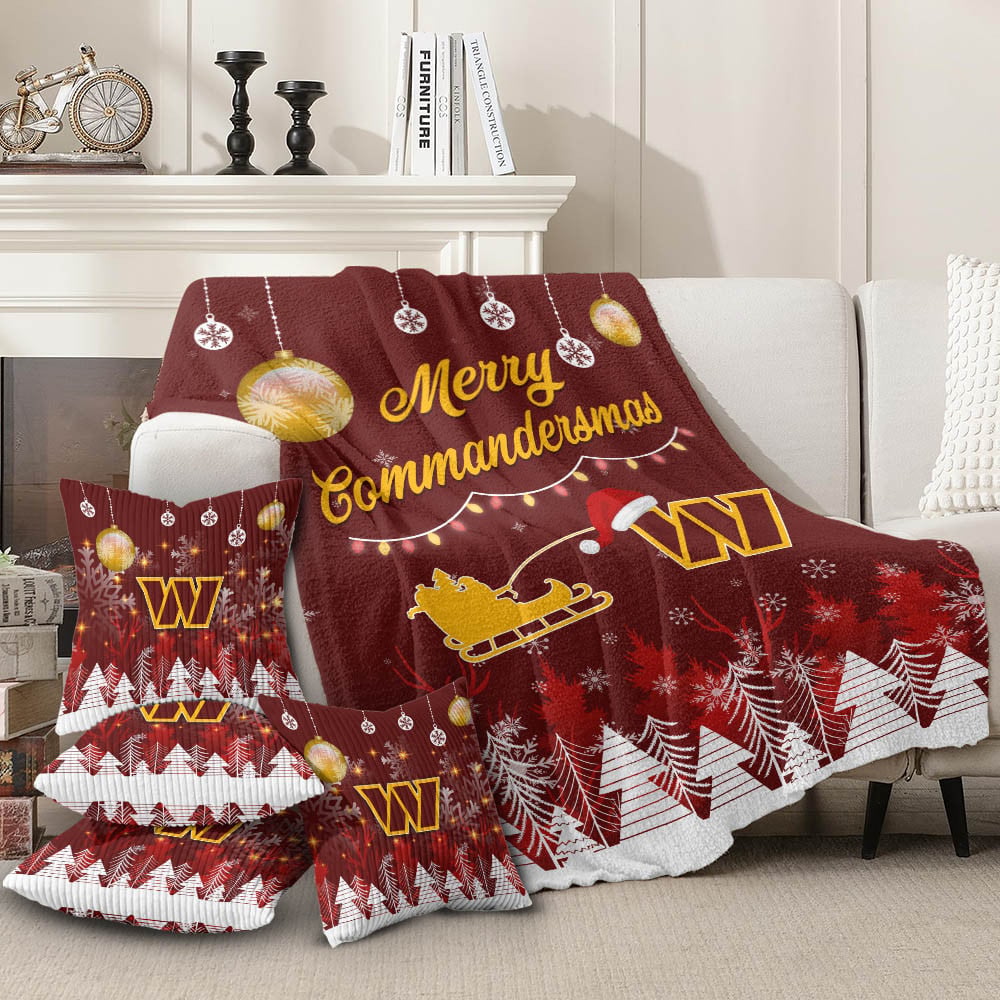 🏈 Football Team Christmas Blanket & Pillowcase Set – Cozy Up with Team Spirit! 🎄