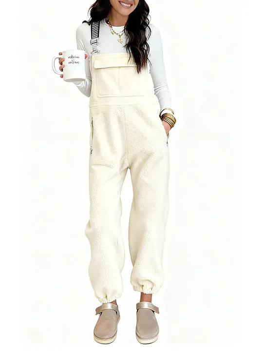 Women's Winter fleece Twill Strap Overalls with Pockets (BUY 2 FREE SHIPPING)
