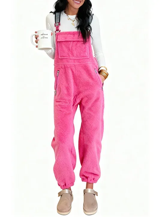 Women's Winter fleece Twill Strap Overalls with Pockets (BUY 2 FREE SHIPPING)